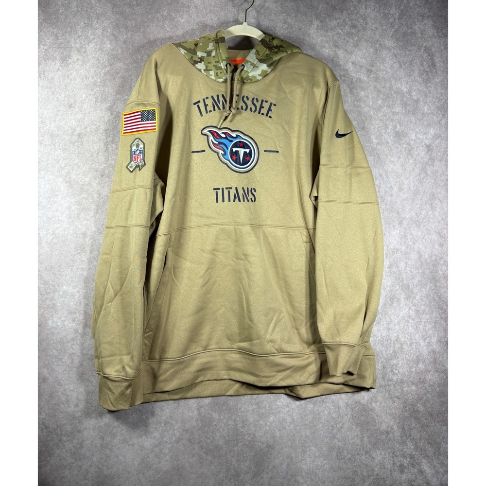 Tennessee Titans Salute to Service Hoodie Mens Size XXL Tan Pullover Long Sleeve